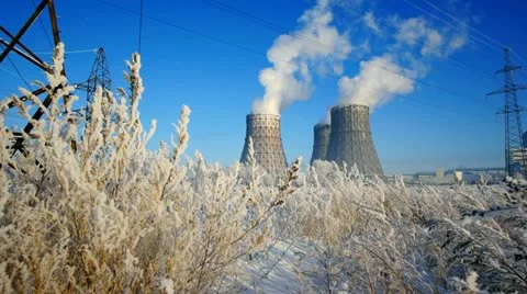 Industrial in winter 3 Stock Footage 10815061
