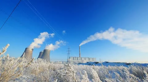 Industrial in winter 4 Stock Footage 10815082