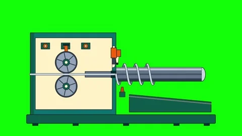 Industrial Wire Coil Manufacturing Process Stock Footage 347895449