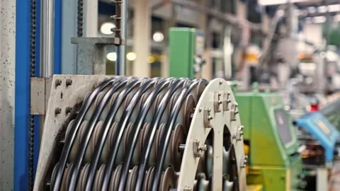 Industrial Wire Spooling Unit Stock Footage 308043621