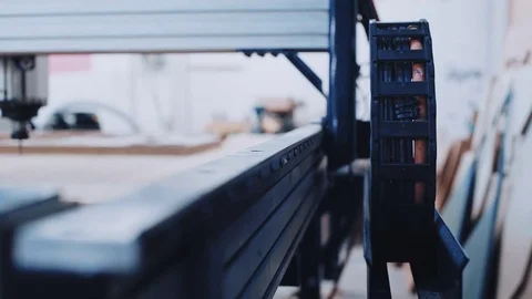 Industrial wood cut machine at work Stock-Footage 72814901