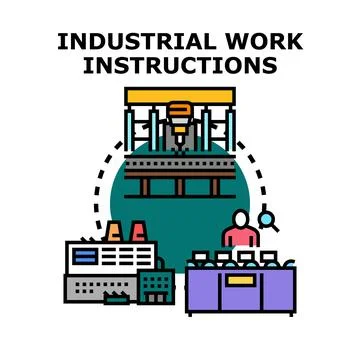 Industrial work instructions guiding manufacturing process optimization イラスト素材