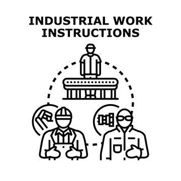 Industrial work instructions for manufacturing process management イラスト素材