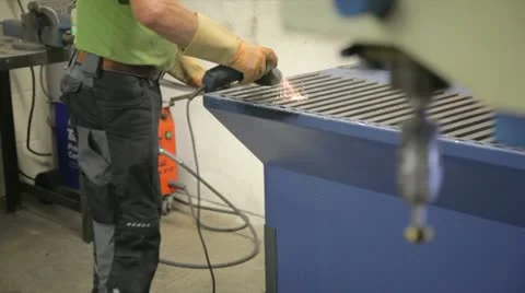 Industrial worker with angle grinder 1080p Stock Footage 10861616