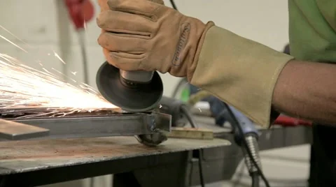 Industrial worker with angle grinder 1080p Stock Footage 10861617