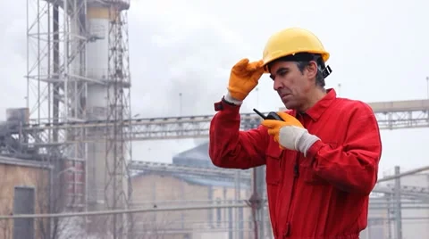 Industrial worker in a factory Stock Footage 9445955