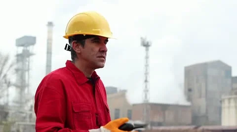 Industrial Worker Stock Footage 12350155