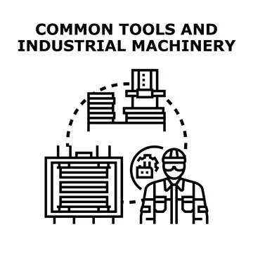 Industrial worker managing manufacturing process using machinery Stock Illustration