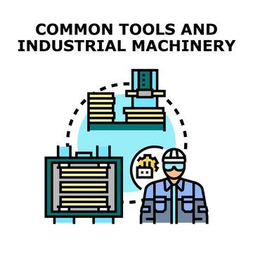 Industrial worker managing manufacturing process using machinery Stock Illustration
