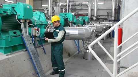 Industrial worker with notebook Stock Footage 10876488