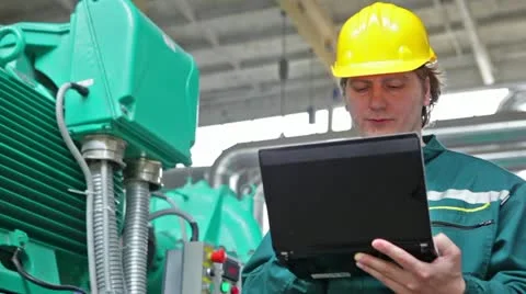 Industrial worker with a notebook Stock Footage 24672662