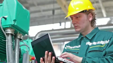 Industrial worker with a notebook Stock Footage 24672666