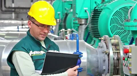 Industrial worker with a notebook Stock Footage 24672809