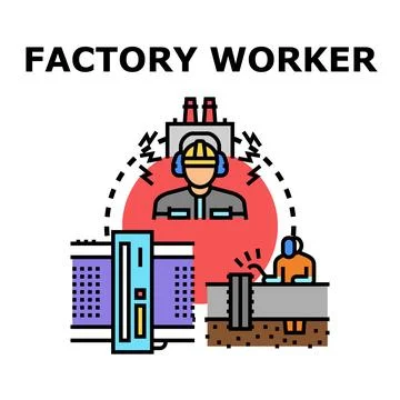 Industrial worker occupation concept vector illustration Stock Illustration