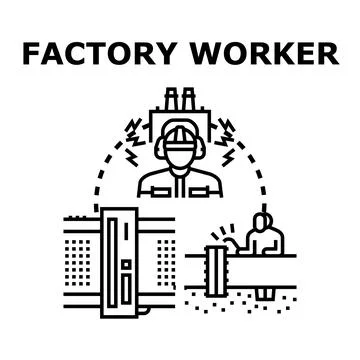 Industrial worker occupation concept vector illustration Stock Illustration