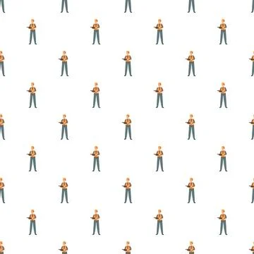 Industrial worker pattern creating a seamless background Stock Illustration