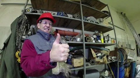 Industrial Worker Showing Thumbs Up Stock Footage 51140144