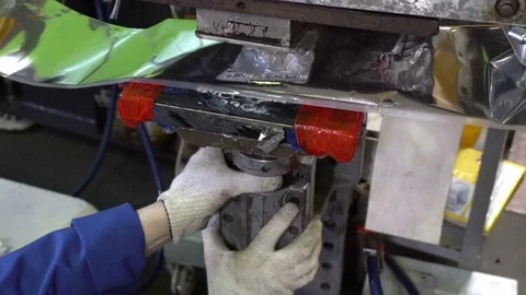 Industrial worker is tightening screws Stock Footage 76901428