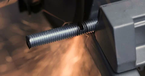 Industrial worker using angle grinder and cutting steel Stock-Footage 129967547