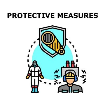 Industrial worker using personal protective equipment Stock Illustration