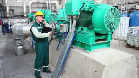 Industrial worker using a phone and notebook Stock Footage 24672712