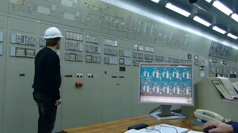 Industrial workers in control room Stock Footage 21251161