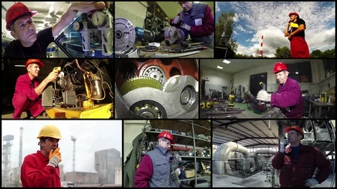 Industrial Workers Stock Footage 86603758