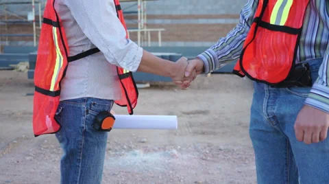 Industrial Workers Handshake Close Up Stock Footage 37756707