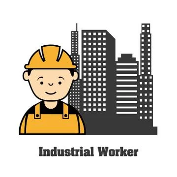Industrial workers over white background vector illustration Stock Illustration