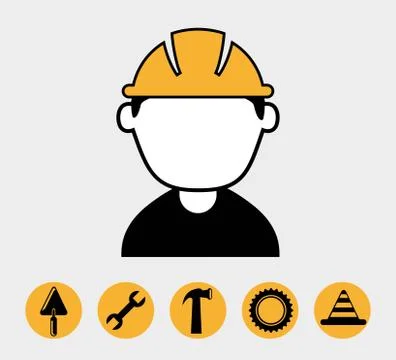 Industrial workers over white background vector illustration Stock Illustration