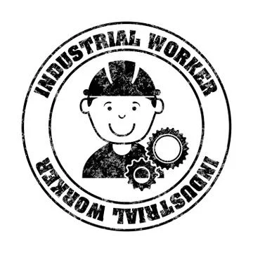 Industrial workers over white background vector illustration Illustrazione stock