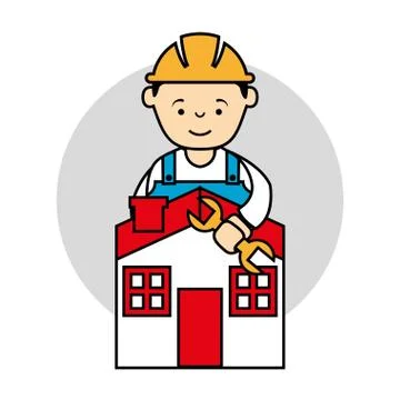 Industrial workers over white background vector illustration Stock Illustration