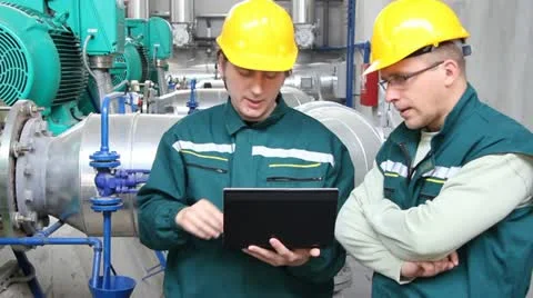 Industrial workers, teamwork Stock Footage 10876628