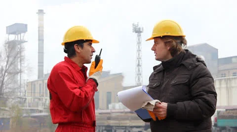 Industrial workers, teamwork Stock Footage 27113656