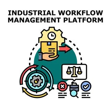 Industrial workflow management platform automation and optimization 스톡 일러스트