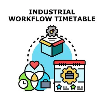 Industrial workflow timetable concept planning business process イラスト素材