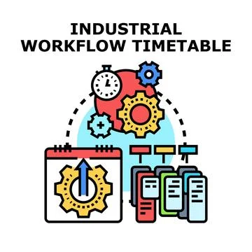 Industrial workflow timetable planning and strategy optimization Stock-Illustration