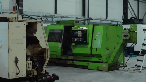 Industrial Workshop with Operating Machines Stock Footage 306536335