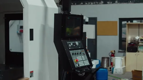 Industrial Workshop with Operating Machines Видео 306536828