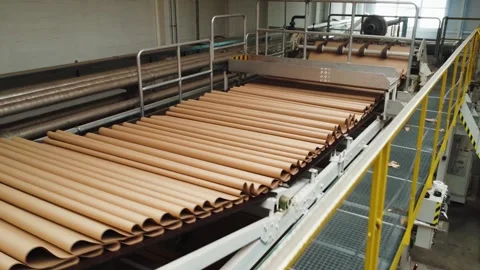 Industrial workshop for production of biodegradable paper products from recycled Stock Footage 282668754