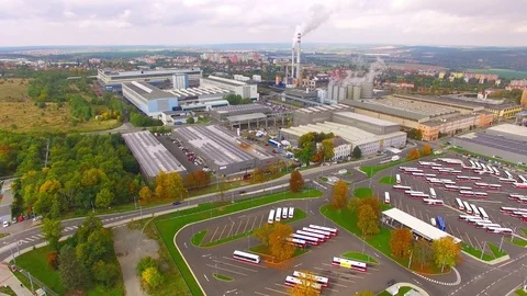 Industrial zone and technology park from above. Stock-Footage 80638361