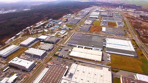Industrial zone and technology park from above. Stock Footage 88201829
