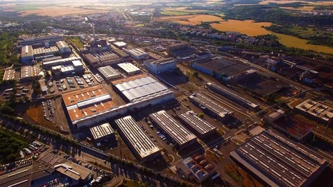 Industrial zone and technology park from above. Stock Footage 114459599