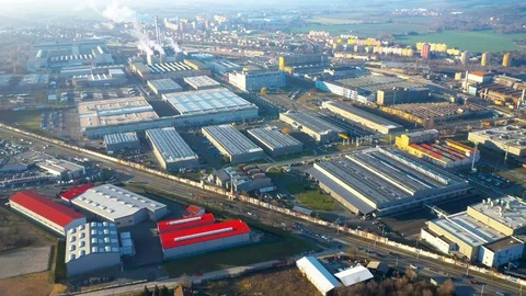 Industrial zone and technology park from above. Stock Footage 120848796