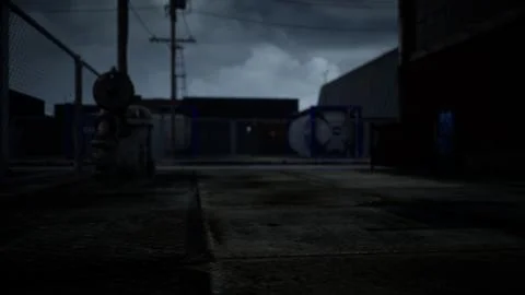 Industrial zone in dark cloudy weather Stock Illustration