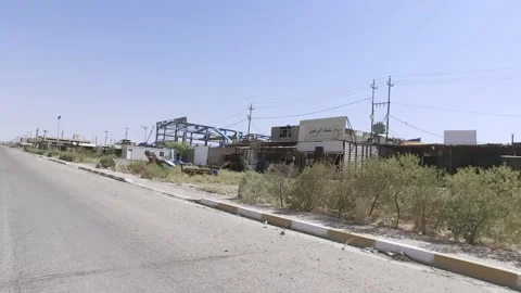 Industrial zone at Fallujah where ISIS members were making car bombs Stock Footage 150005762