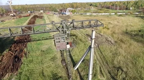 Industrial zone flight Stock Footage 68916228