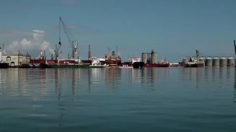 Industrial zone at sea Video stock 67648341