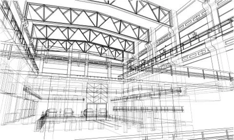 Industrial zone sketch. Vector Stock Illustration
