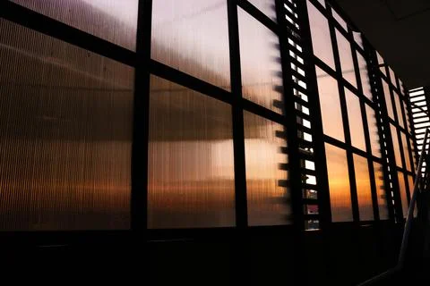 Industrial/Architectural Pattern at Sunset 库存照片